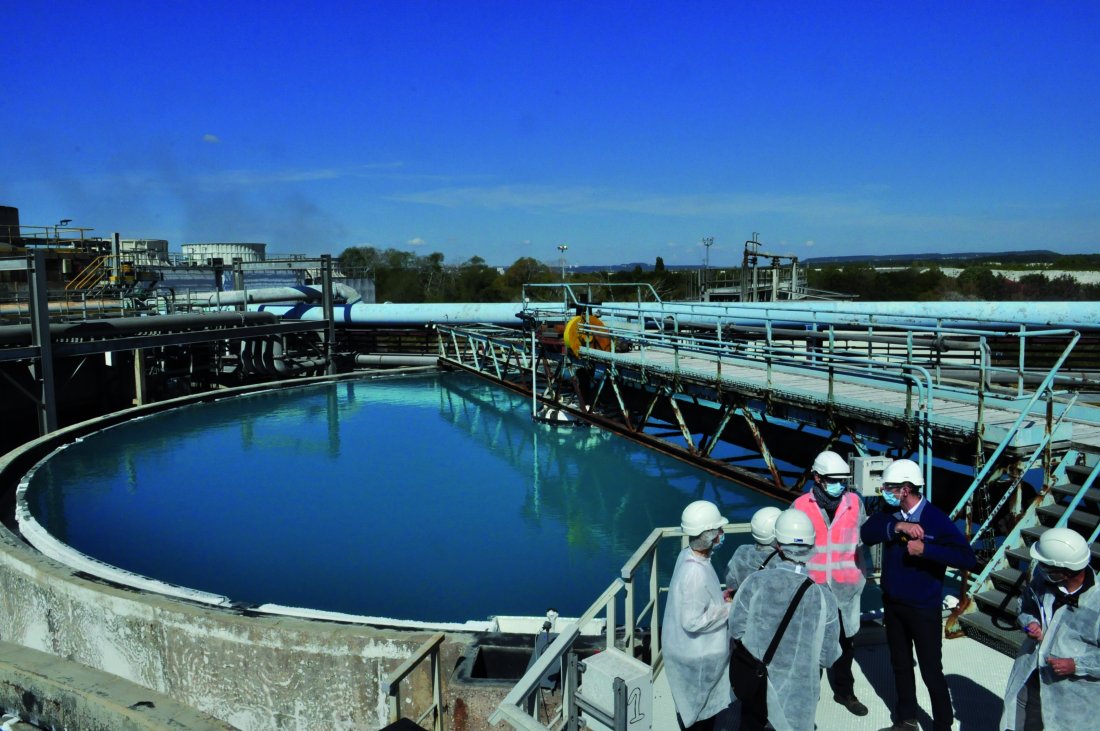 K Le bassin de décantation de Novacarb sur le site de Laneuveville (Meurthe-et-Moselle).